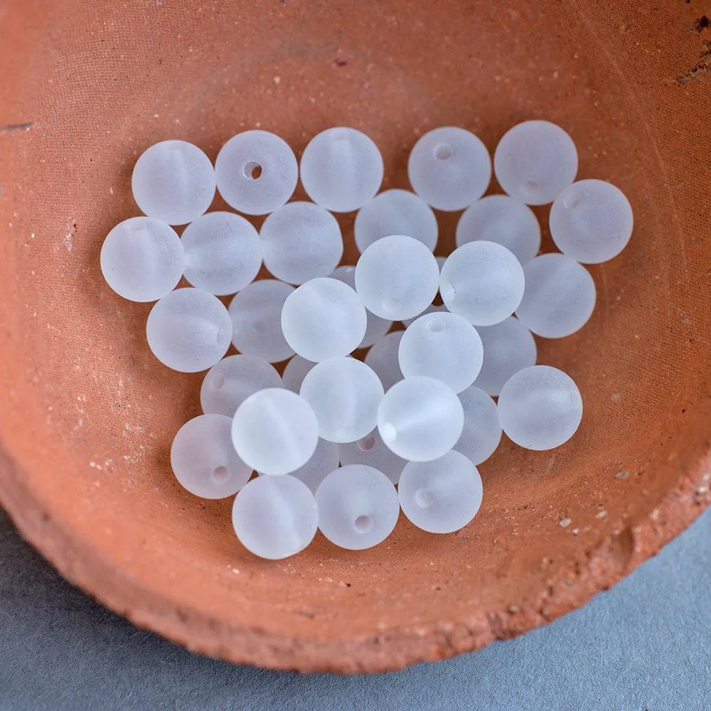 бусина, акрил 10, матовая, цвет прозрачный, 10 мм