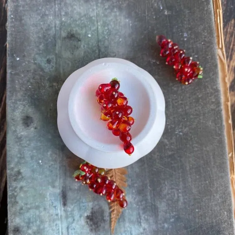 бусина, мурано "смородина", красный 