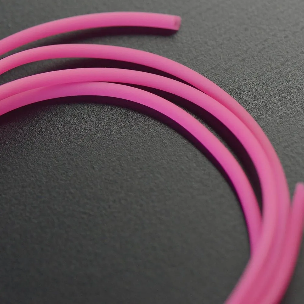 шнур резиновый, с отверстием, цвет ярко-розовый неон, 2 мм