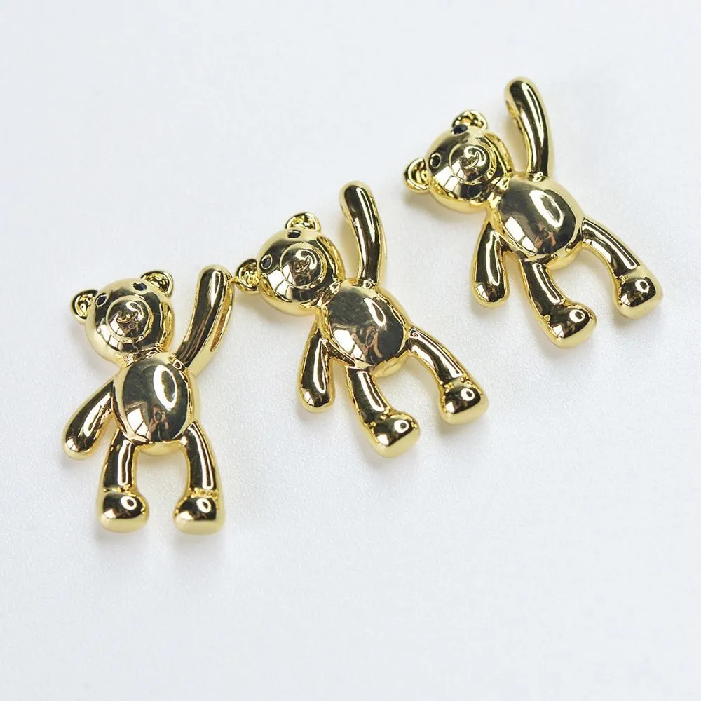 подвеска металл "мишутка", позолота, 18x10.5x4.5 мм