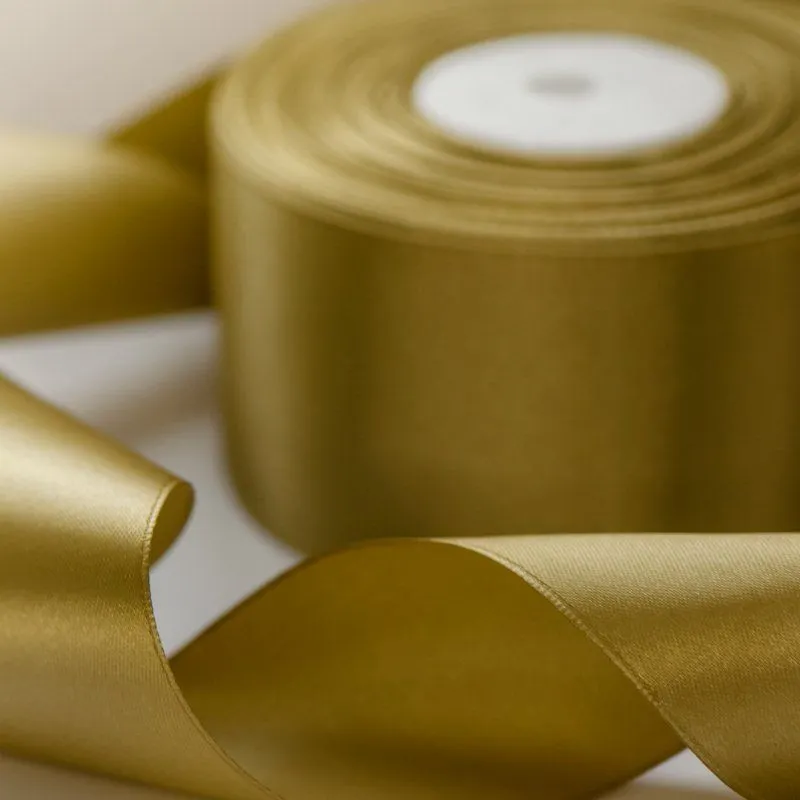 лента, атлас, цвет старое золото, ширина 50 мм ленты