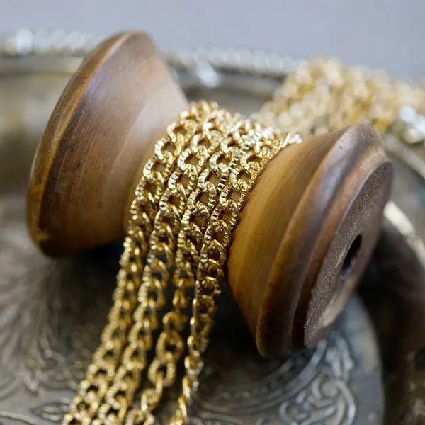 цепочка "мета", цвет золото светлое, звено 6x4x1 мм