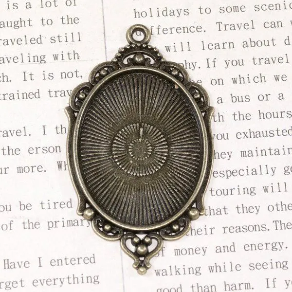 сеттинг овальный "альгамбра", античная бронза, 65x37x2.5 мм