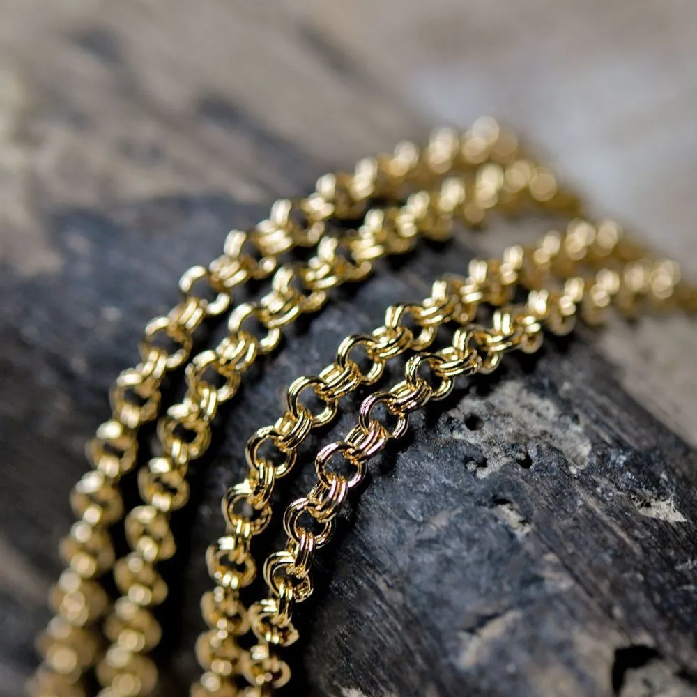 цепочка "дабл-ролл", цвет светлое золото, звено 4x0.6 мм