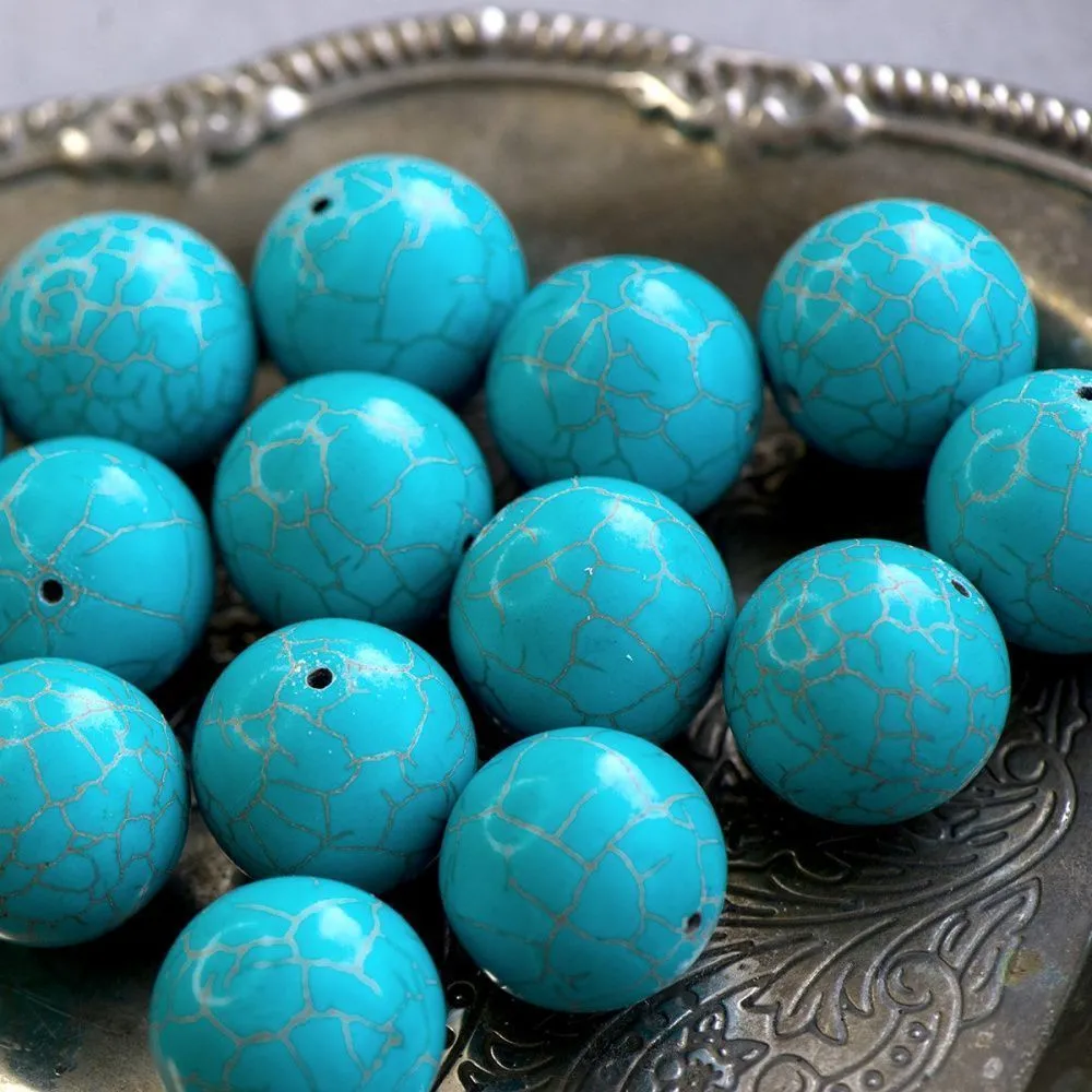 бусина говлит (хаулит), цвет античный голубой, 22 мм