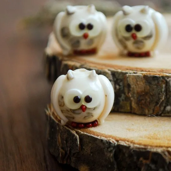 бусина, мурано "совушки бижу", фигурная,15х17 мм