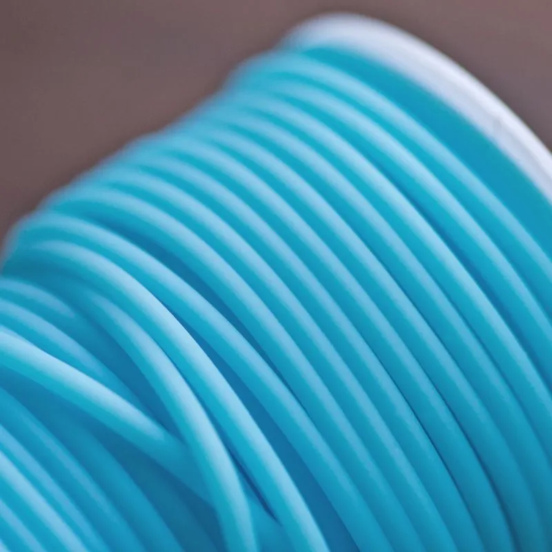 шнур резиновый, с отверстием, цвет голубой, 3 мм