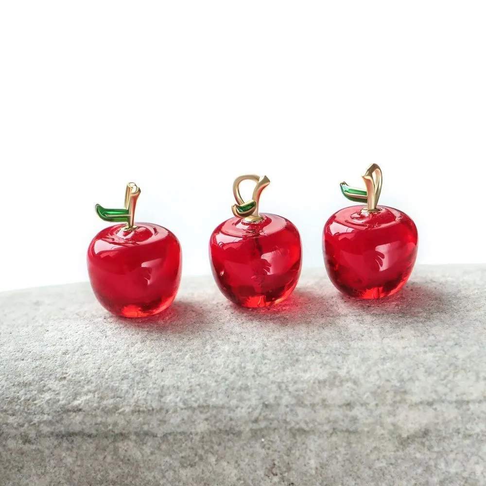 подвеска лэмпворк "яблоко", цвет красный, 19x14 мм