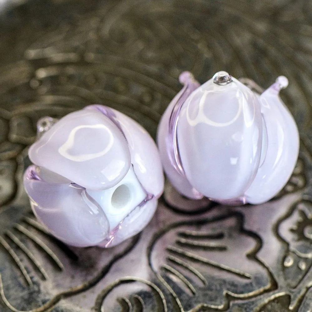 бусина, мурано "бутончик", светло-розовый, 13х12 мм