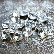 Кабошон стекло Риволи, цвет прозрачный, 14х7 мм