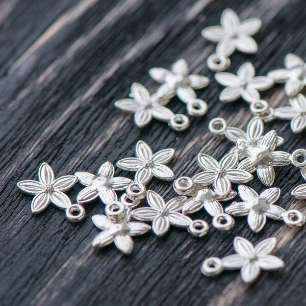 подвеска металлическая "пятицветик", цвет серебро, 13.5х10,5 мм