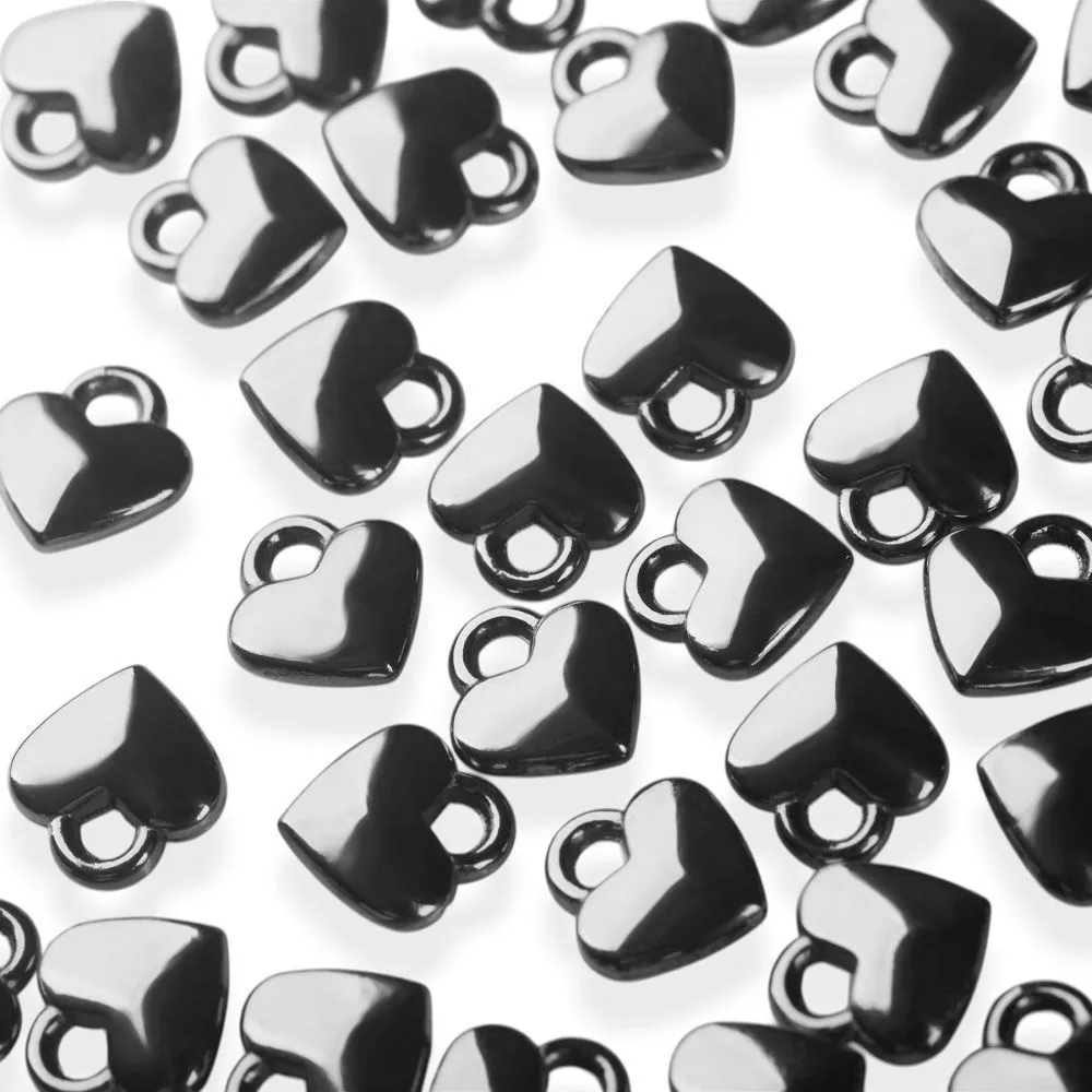 подвеска металл "харти", цвет черный, 8x7x2.5 мм