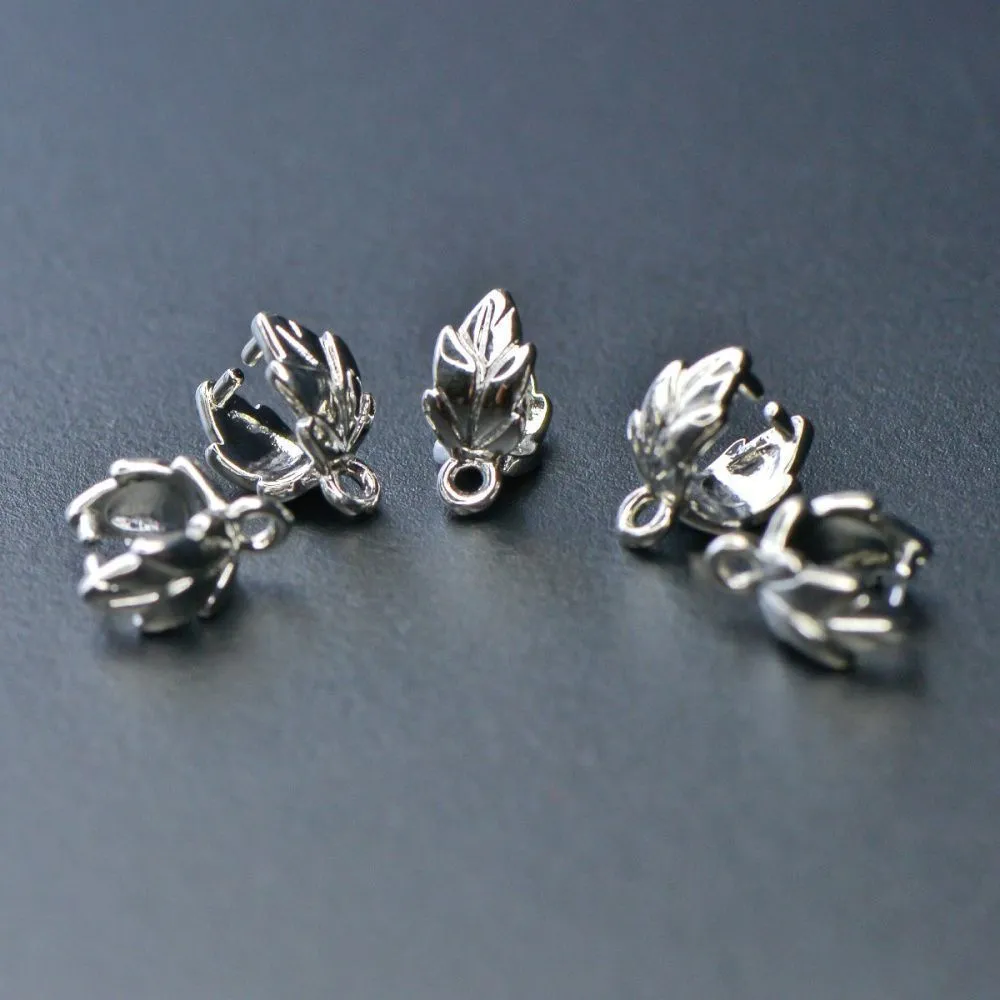 бейл "листок", цвет платина, 9x7x4.5 мм