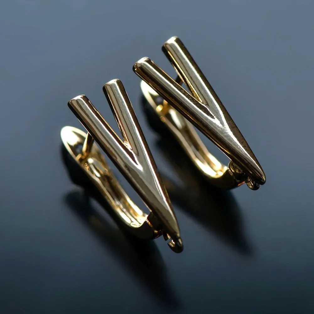 швензы "v", позолоченные, 18x10.5x6 мм 