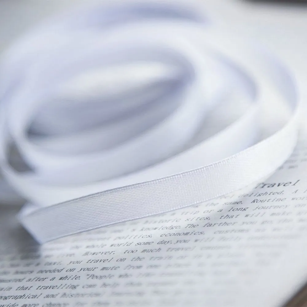 лента, атлас, цвет белый, ширина 10 мм ленты