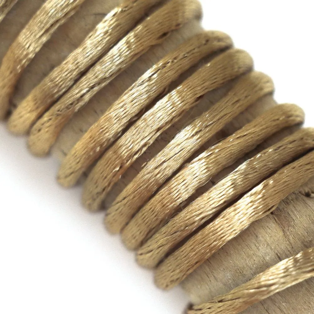 шнур атласный, цвет золотисто-коричневый, 1.5 мм, уп 45 м