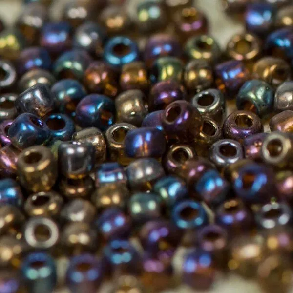 бисер "радуга", цвет металлик бензиновый, 12/0 (уп 7 г)