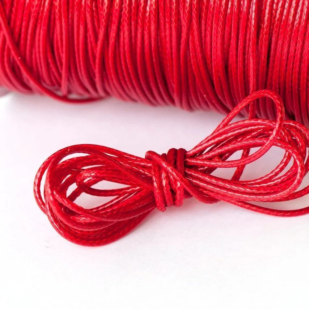 шнур вощеный, цвет красный, 1.5 мм