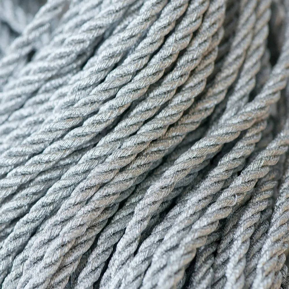 шнур витой, металлик, цвет серебряный 3 мм