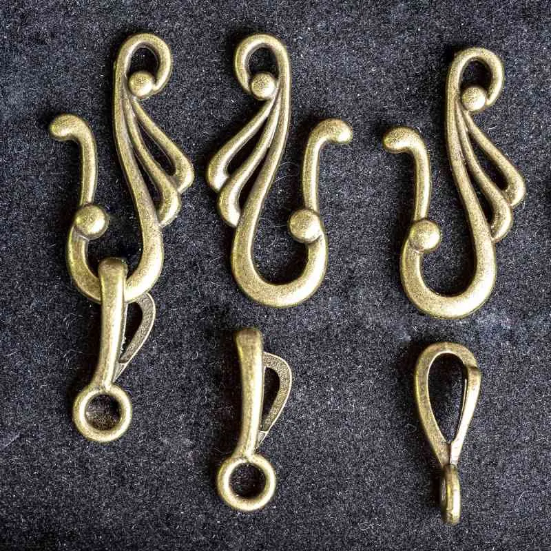 Замочки тоггл "скролл", цвет античная бронза, 25x12x16 мм