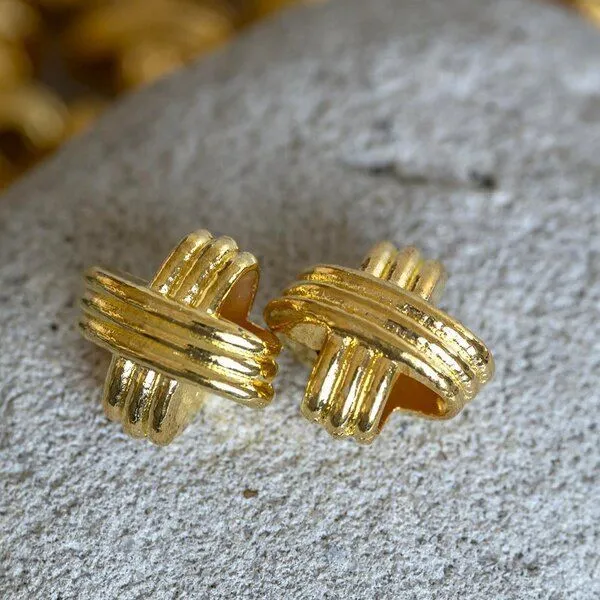 ес бусина металл "узел", цвет золото, 12x12x9 мм