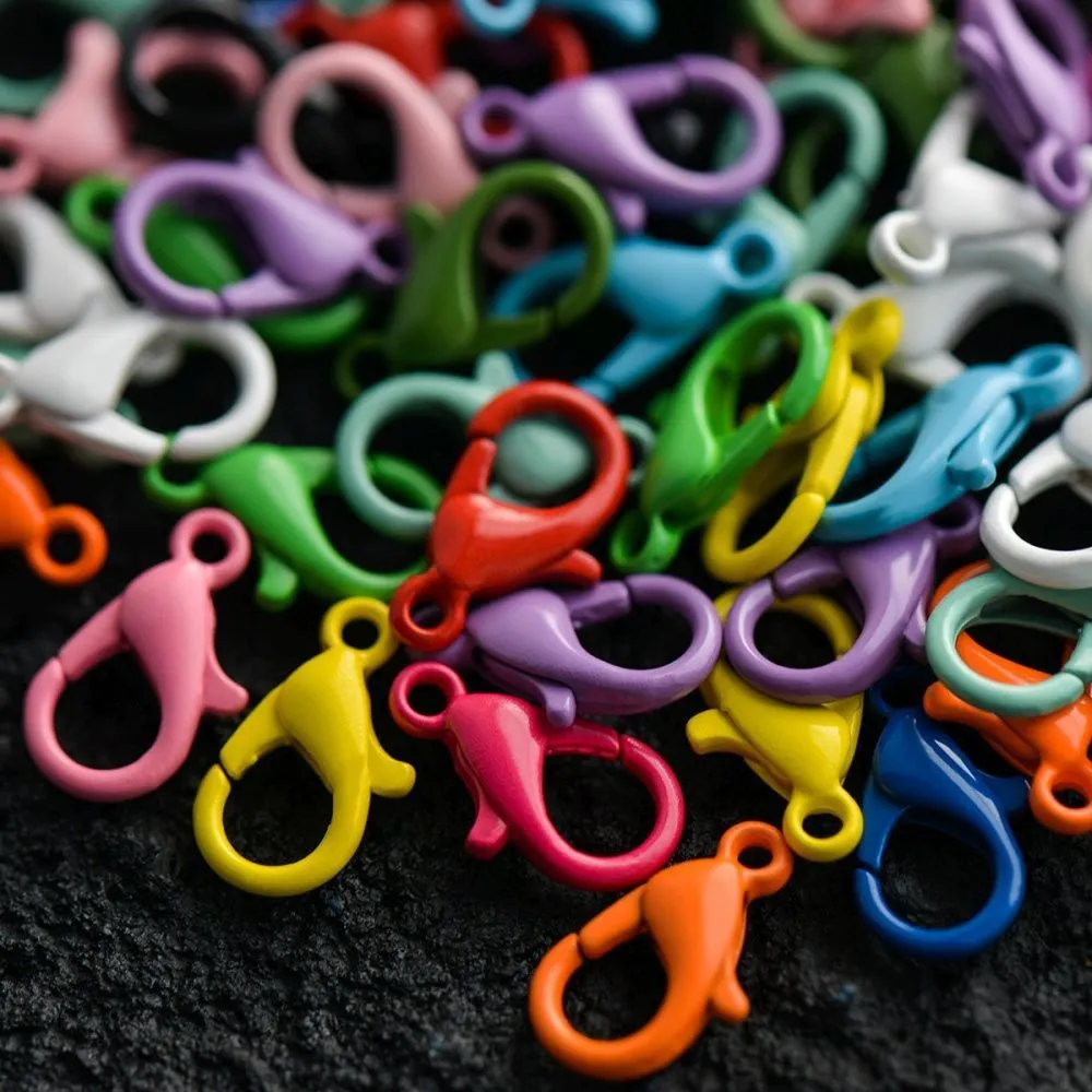 Замочки замочек-лобстер "рейнбоу", цветовой микс, 12.5x8x3 мм