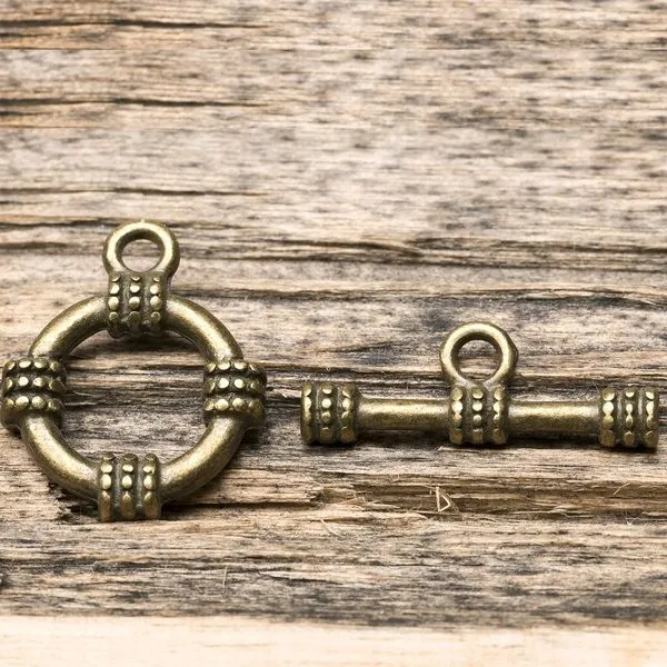 Замочки тоггл "квадро", цвет античная бронза, 19х15х3 мм - 20х8х3 мм