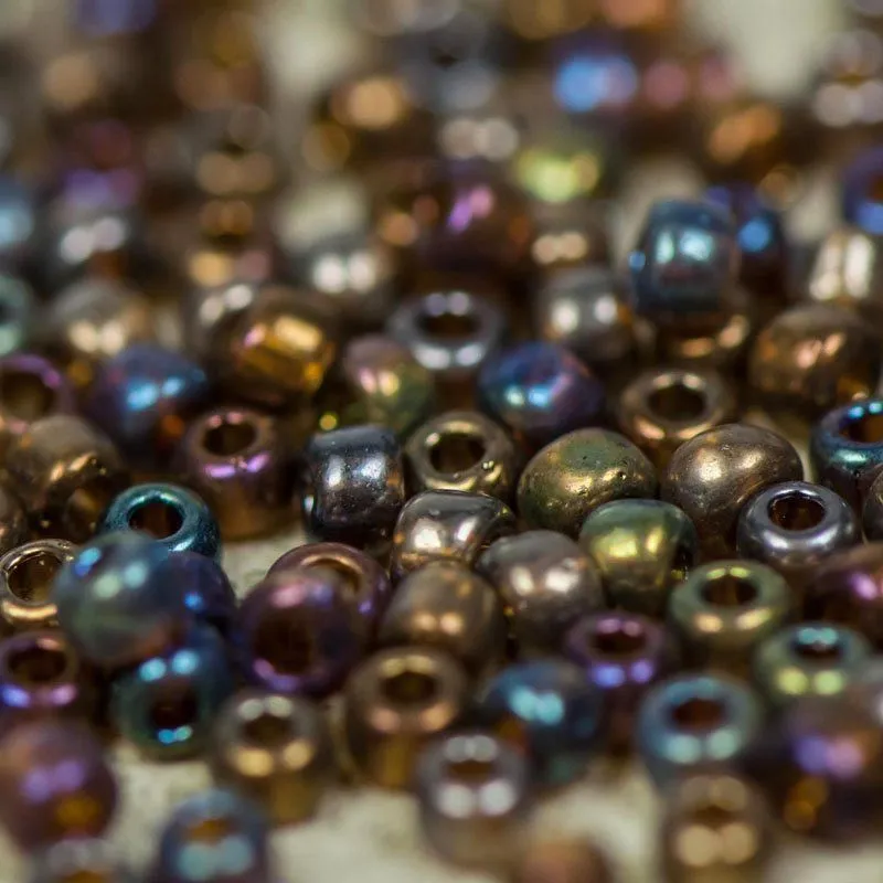 бисер "радуга", цвет металлик бензиновый, 12/0 (уп 7 г)