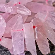 (ИМ) Бусина кварц, багет, цвет розовый, размерный микс