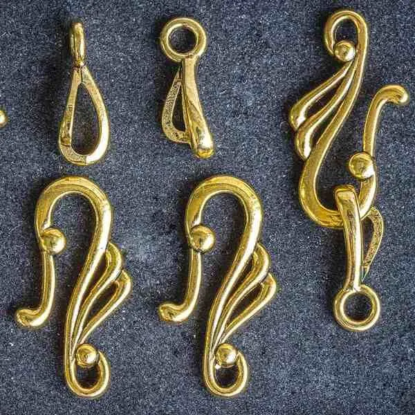 Замочки тоггл "скролл", цвет античное золото, 25х12 мм