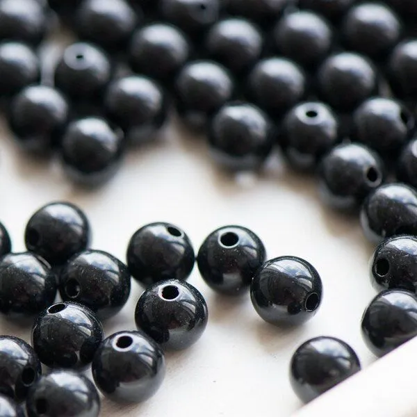 бусина, акрил 8, цвет черный, 8 мм