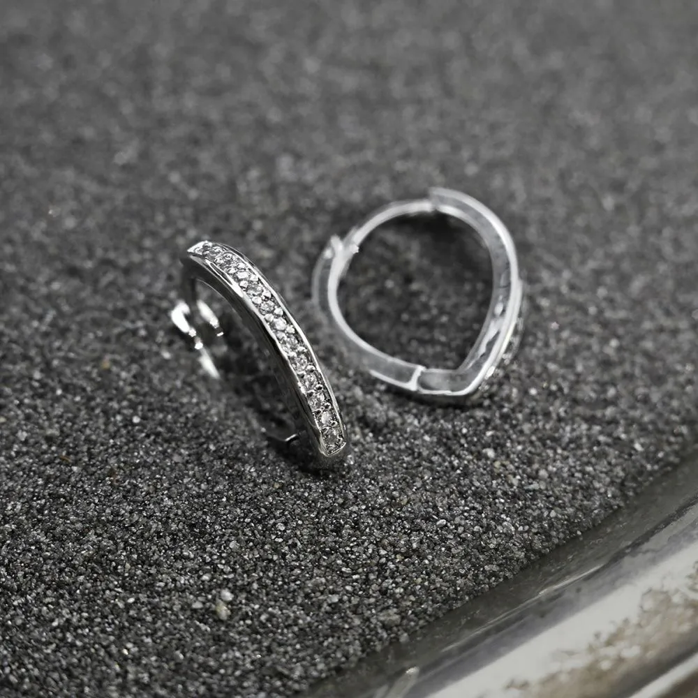 швензы "версо", с цирконием, покрытие платина, 16x14x2.5 мм 