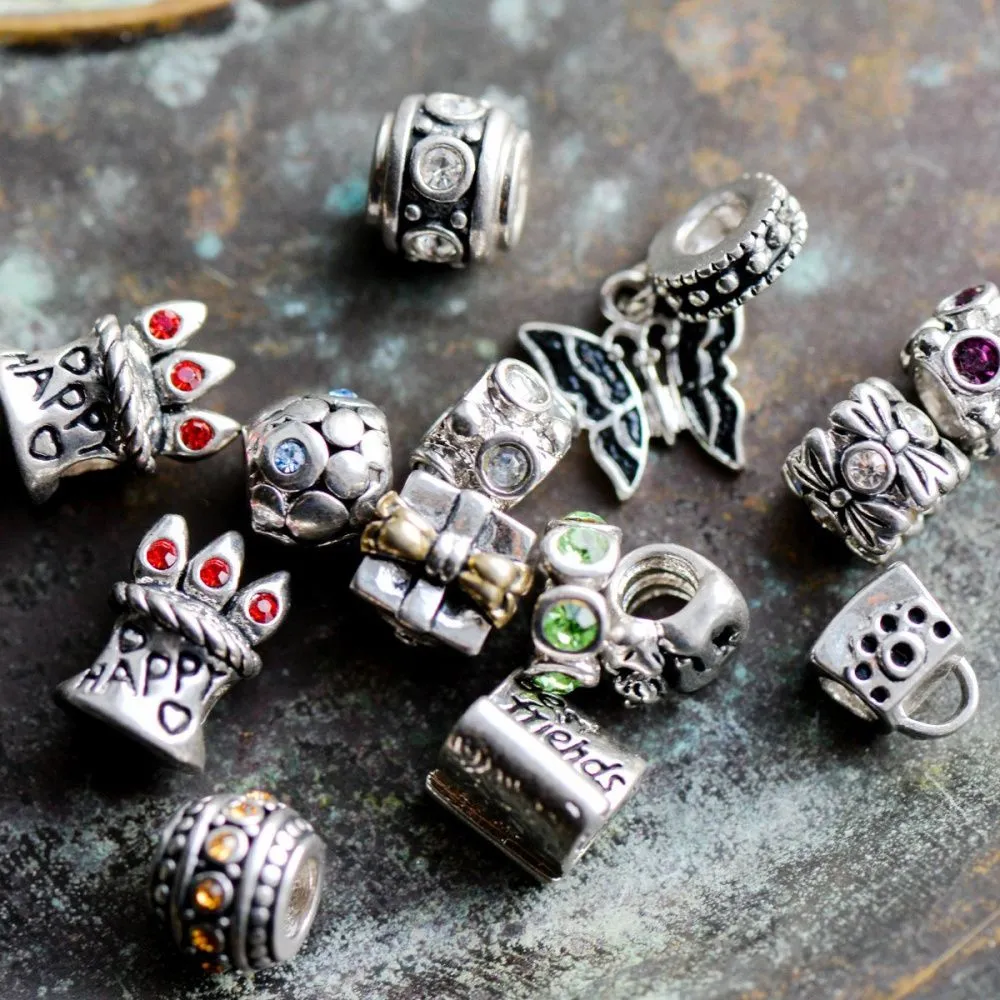 ес бусина "микс", медь, покрытие родий