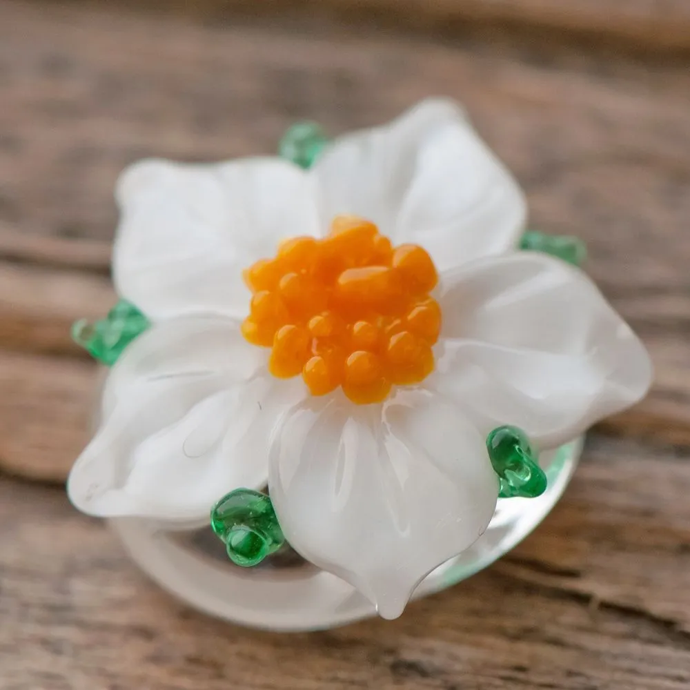 бусина, мурано "жасмин", фигурная,18х16мм