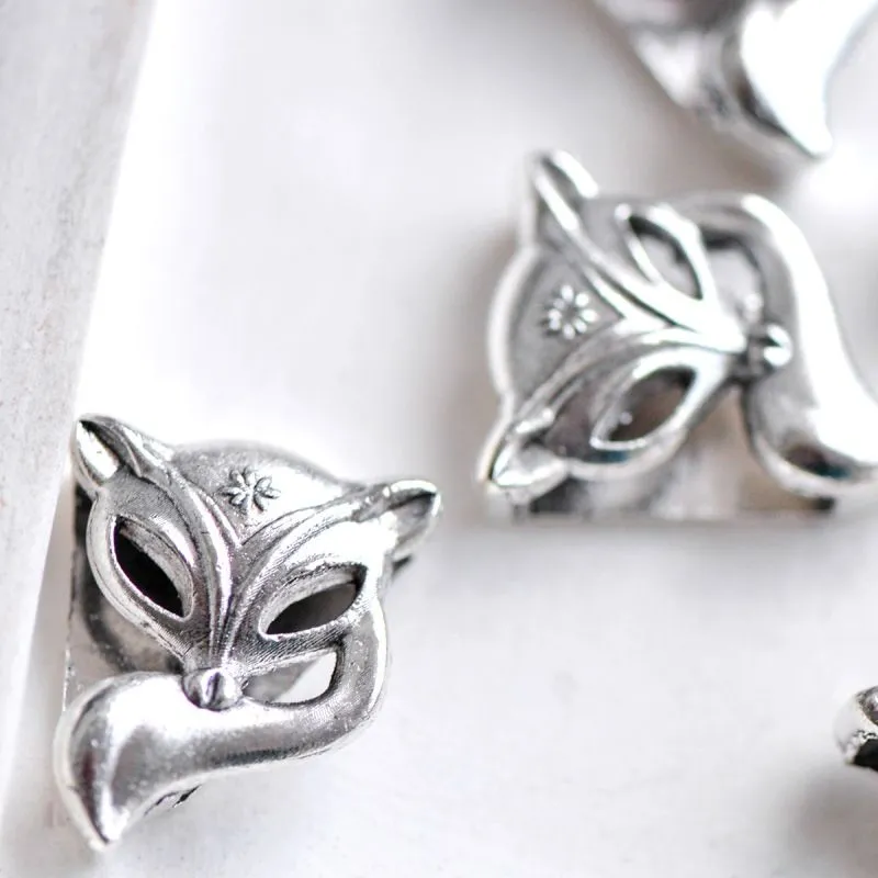 бусина, металл "лиса", цвет античное серебро, 16.5x14x6 мм