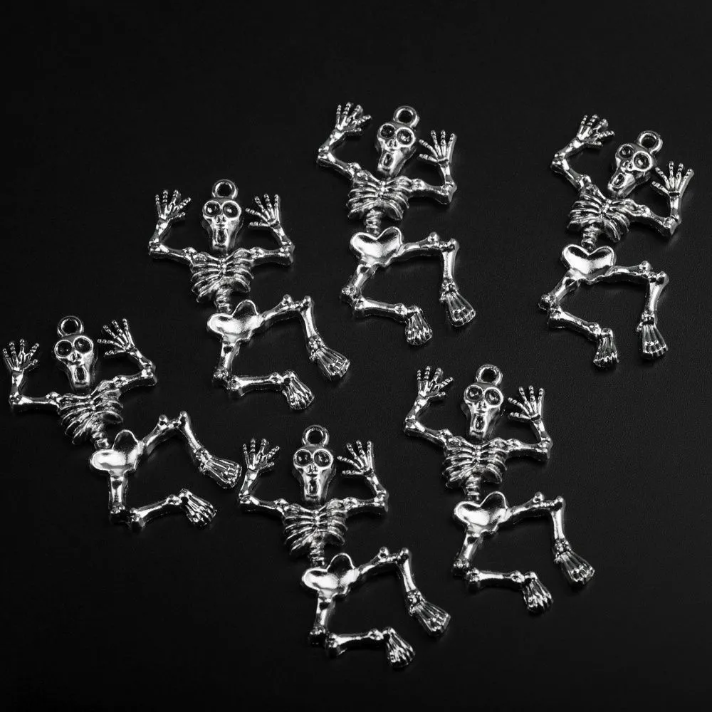 подвеска металл "скелетон", цвет античное серебро, 45x23x4 мм