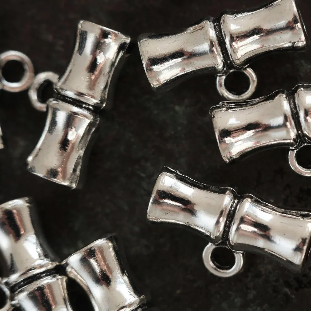 бейл "бамбук", цвет античное серебро, 10.5x18x7 мм