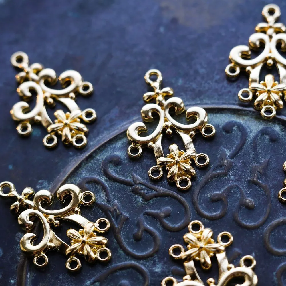 коннектор "кончетта", цвет золото, 35x24x2 мм