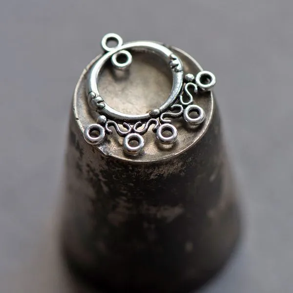 коннектор "каори", цвет античное серебро, 26x25x3 мм