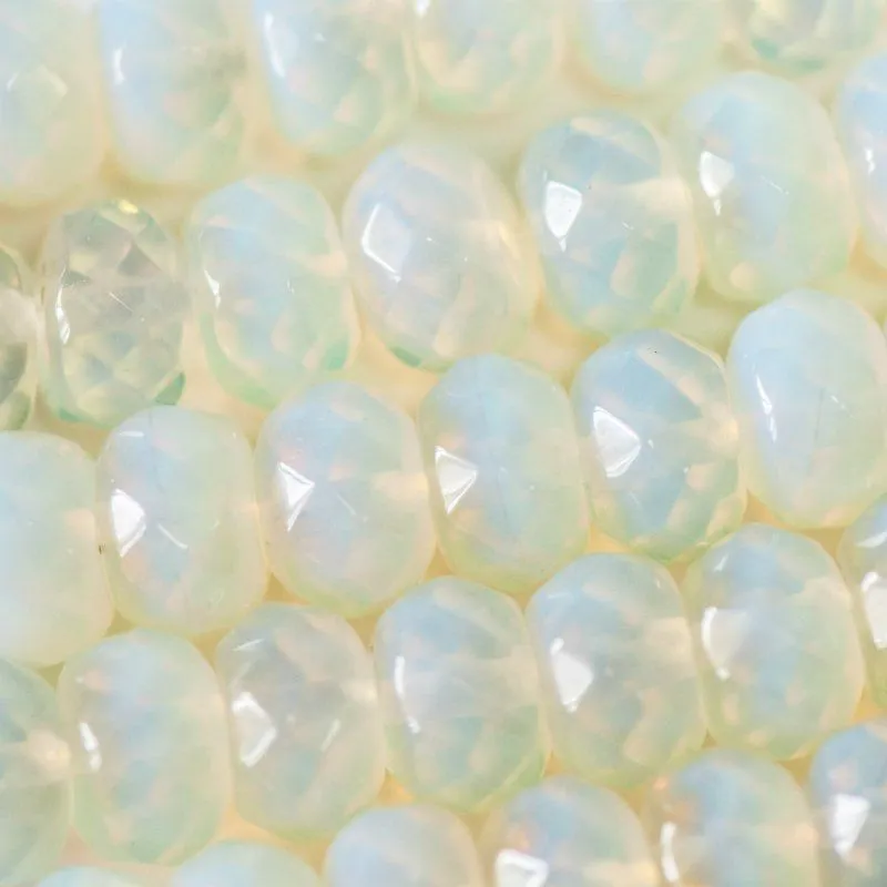 бусина имитация опала, абакус, цвет белый туман, 15х8 мм