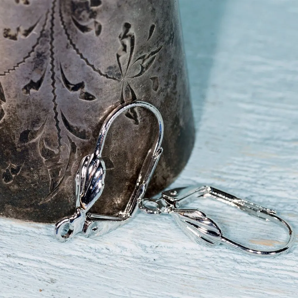 швензы "барбара", металл, покрытие родием, 18х12х0.8 мм