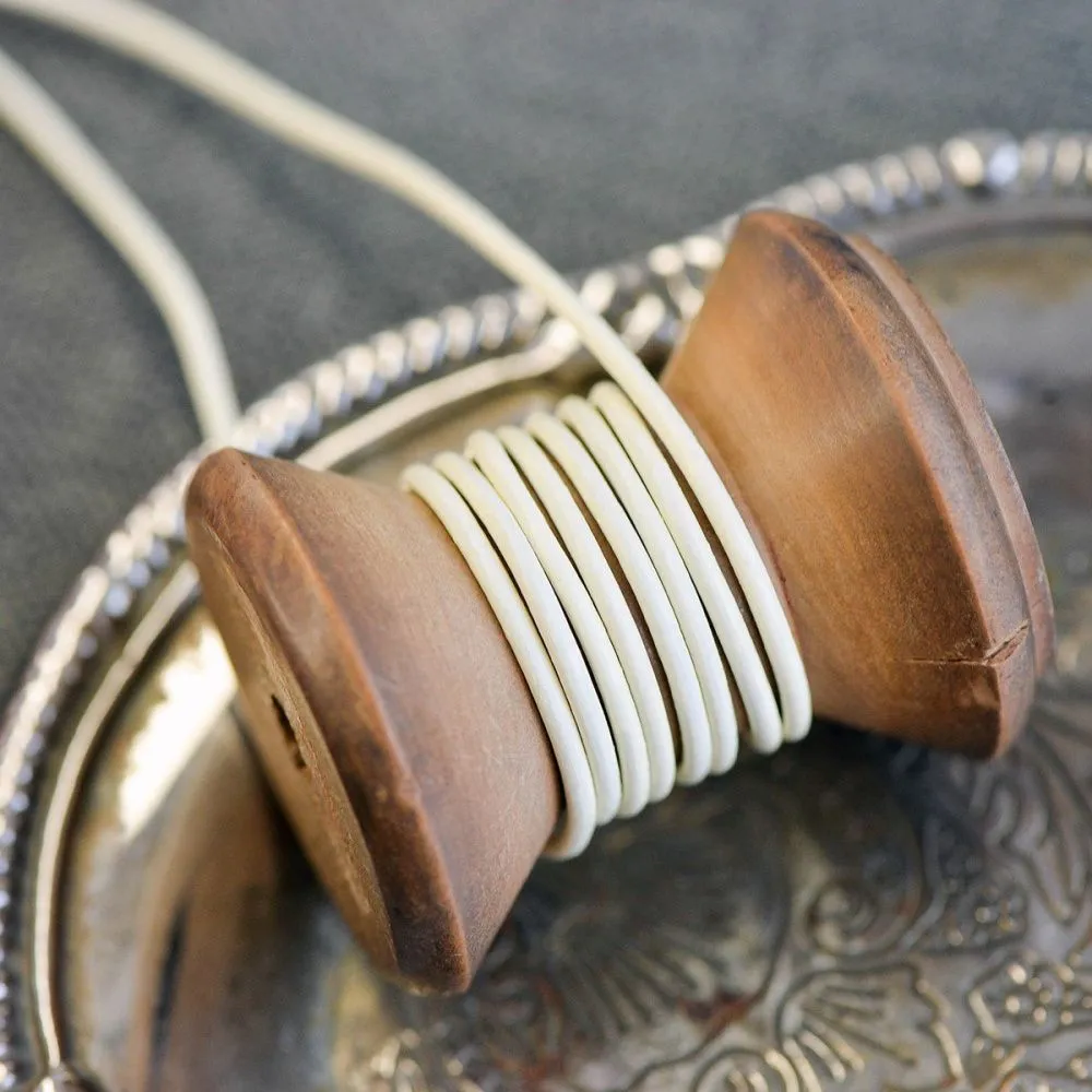 шнур кожаный, цвет айвори, диаметр 2 мм