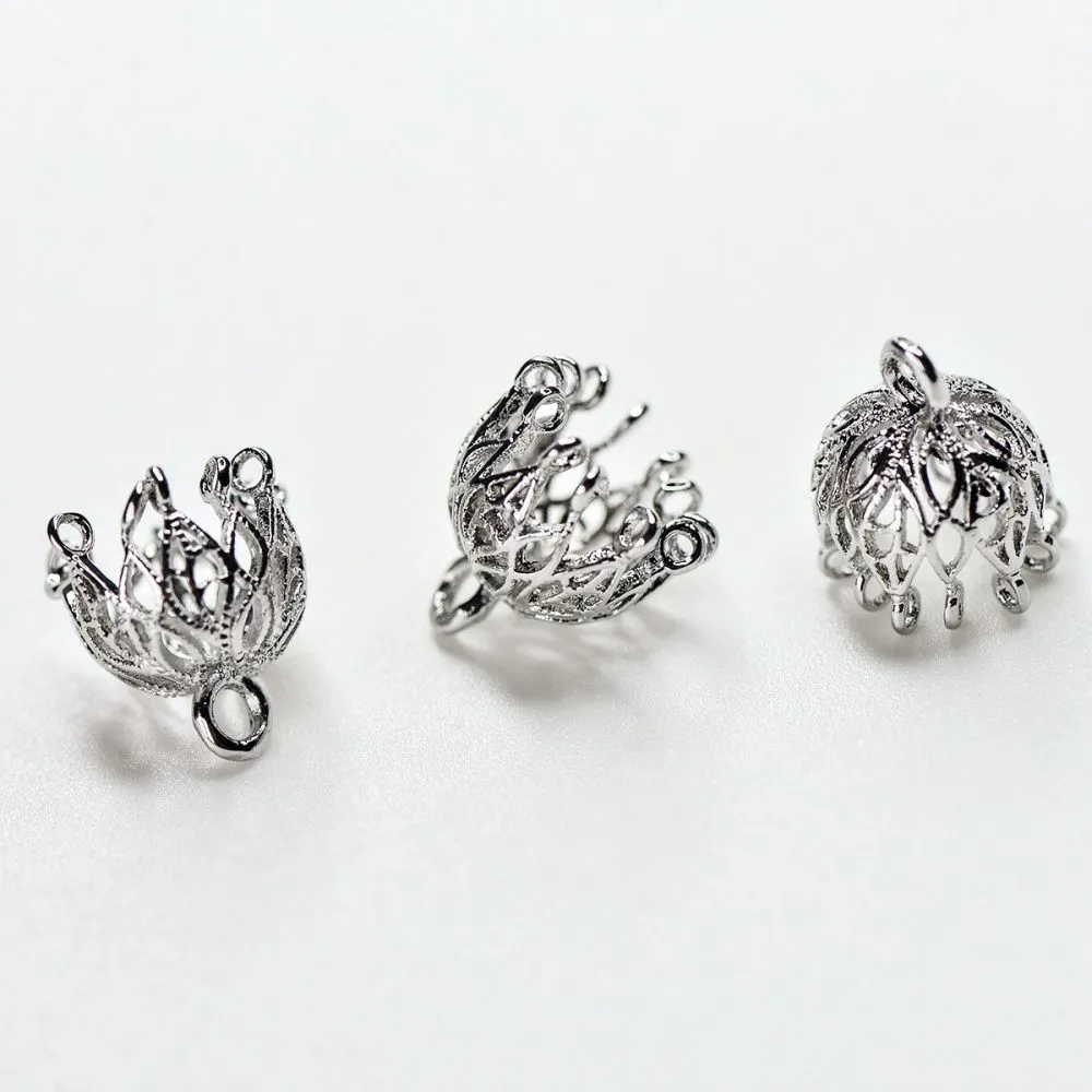 колпачок для бусин "шандельер", покрытие платиной, 12x11 мм