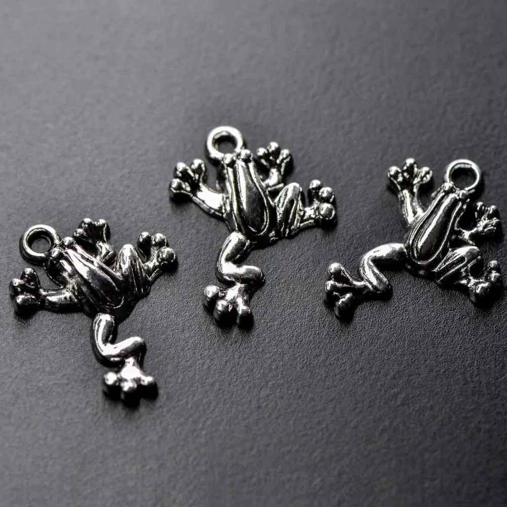 подвеска металлическая "фрог", цвет античное серебро, 21.5x17 мм