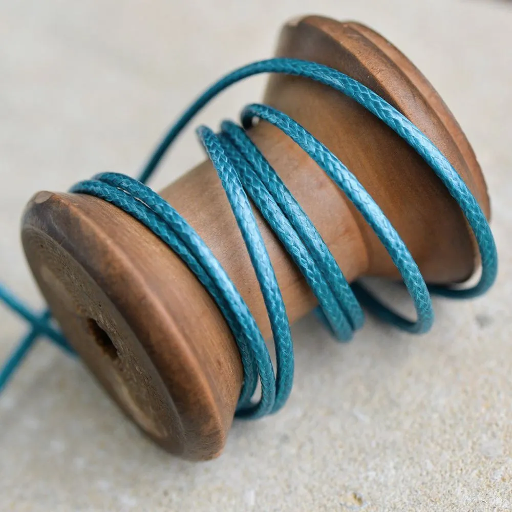 шнур вощеный, цвет бирюзовый, 2 мм