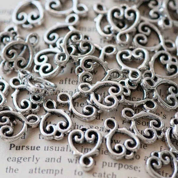 коннектор "халфи", цвет античное серебро, 14х10х2 мм