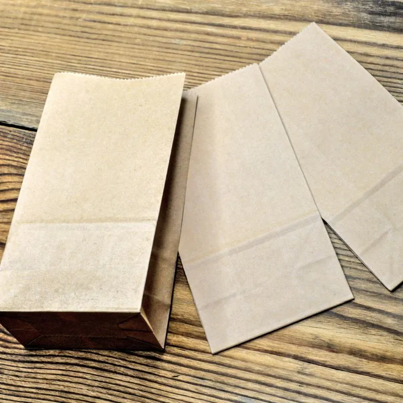 пакет крафт, бумага, цвет бежевый, 17x5.5x9 см