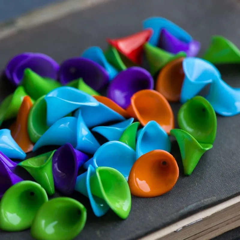 колпачок для бусин "калла", акрил, цветовой микс, 24x18x16 мм