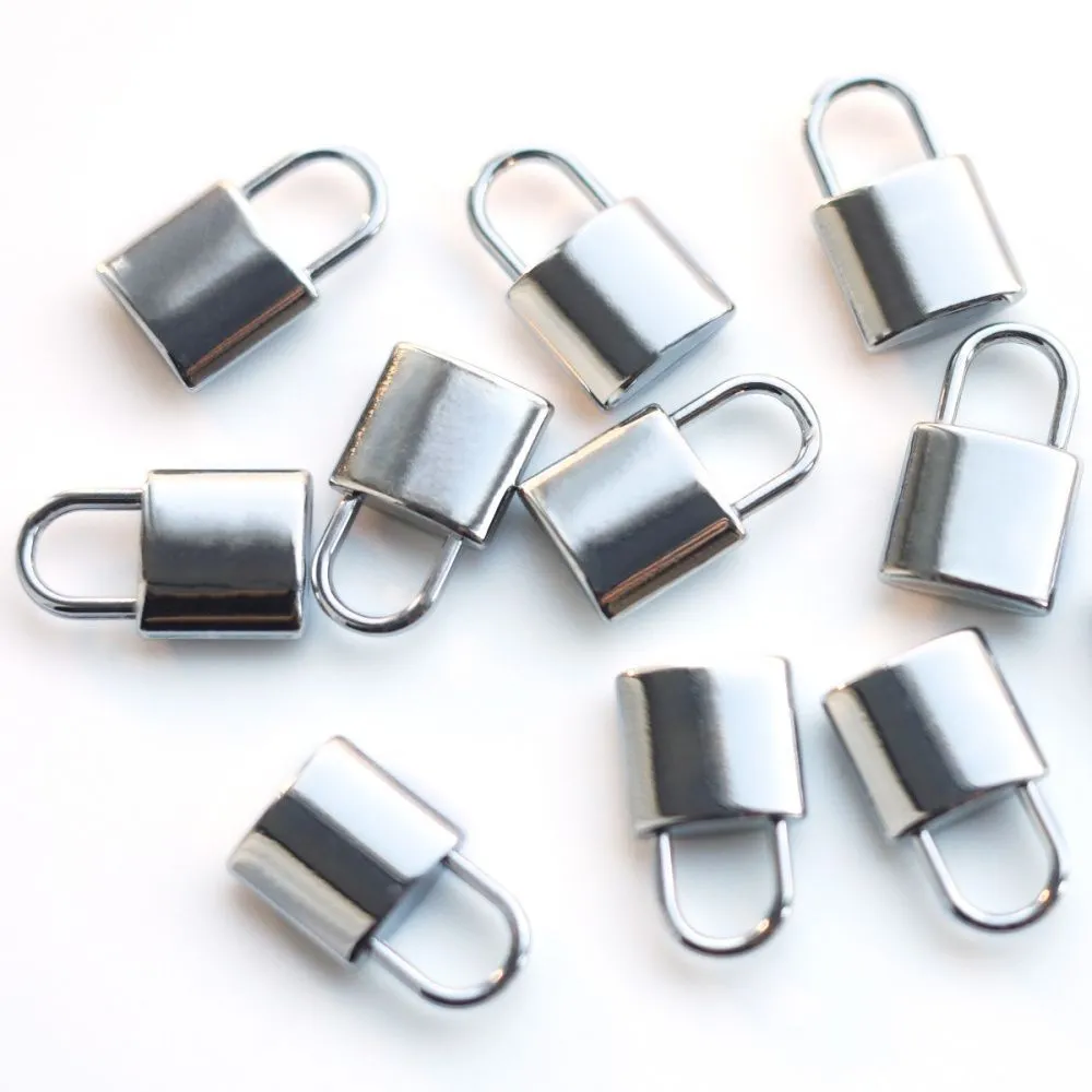 подвеска металлическая "замок", цвет платина, 18x11x4 мм