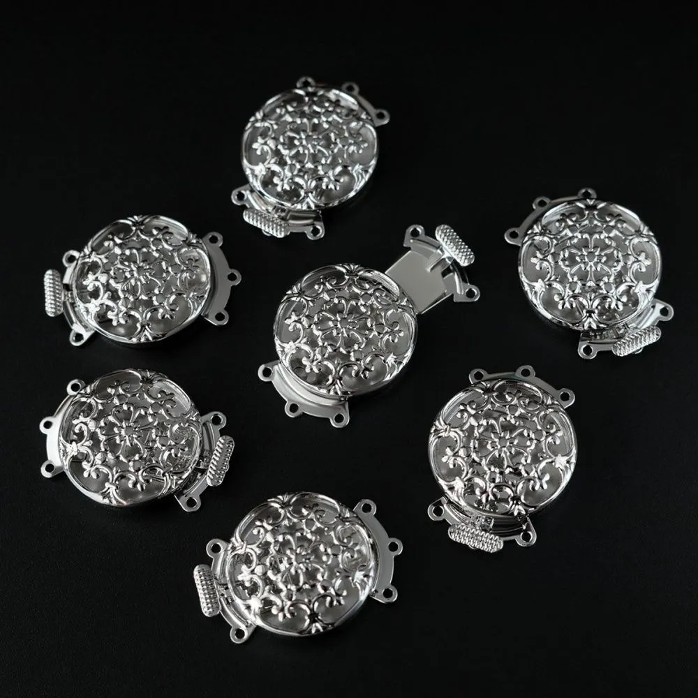замок для украшений "флориста", цвет платина, 31x22x7 мм